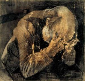 Van Gogh - hombre viejo afligido (1882)