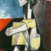 Jacqueline con las manos cruzadas (Picasso, 1954)